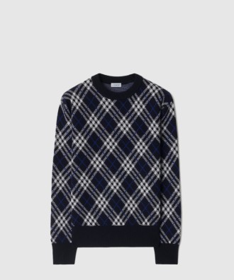 체크 울 블렌드 스웨터
