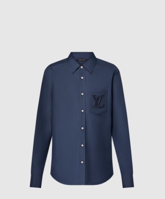 엠브로이더드 롱 슬리브드 코튼 셔츠