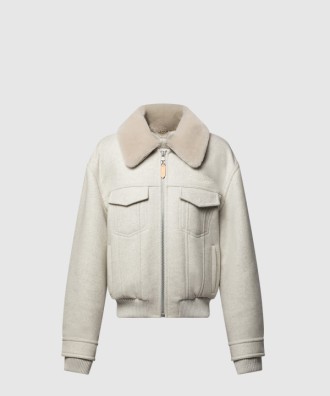 울 블루종 위드 시어링 칼라