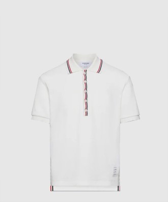 코튼 와플 리브 커프 폴로