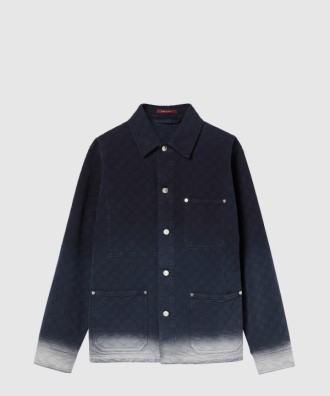 블리치 GG 코튼 데님 자카드 셔츠