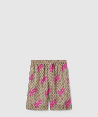 프린트 트윌 멀버리 실크 쇼츠