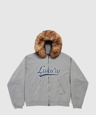 럭셔리 스크립트 오버사이즈 집업 후디