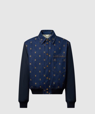 업사이클 데님 바시티 재킷