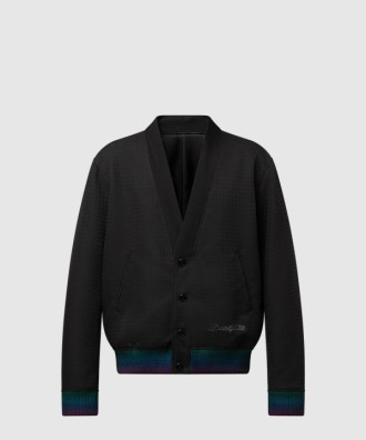 프레피 울 가디건 블루종