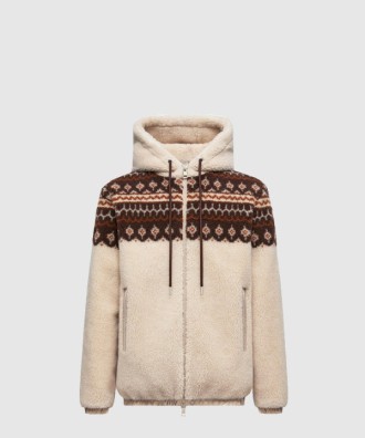 지오메트릭 자카드 울 혼방 후디