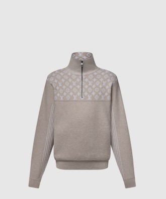 리브드 울 하프 지퍼 풀오버