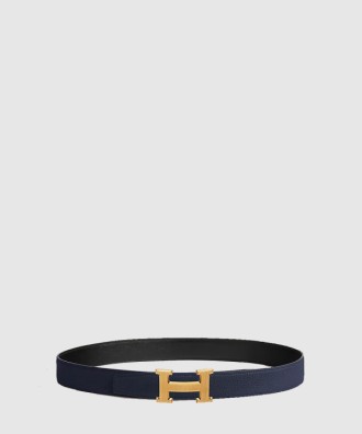 H Guillochee 벨트 버클 리버서블 가죽 스트