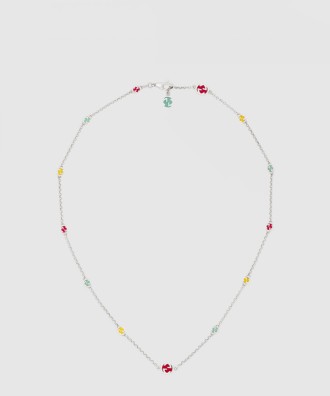 멀티컬러 에나멜 인터로킹 G 목걸이 728953