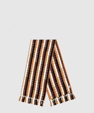 GG 자카드 패턴 니트 스카프 634166