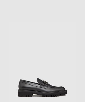 락스터드 송아지 가죽 로퍼