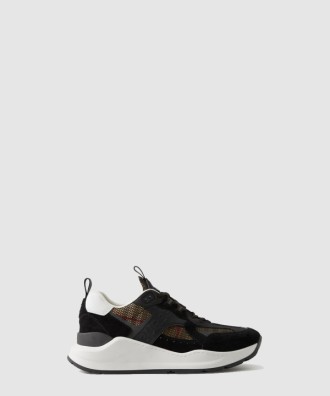 레더 스웨이드 체크 스니커즈 80668351