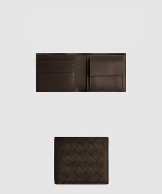 동전 지갑을 갖춘 인트레치아토 폴더형 지갑 605722