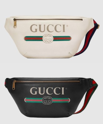 라지 프린트 레더 벨트백 493869