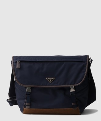 라지 리나일론 및 가죽 숄더백 2VD052