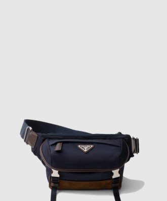 스몰 리나일론 및 가죽 숄더백 2VH171