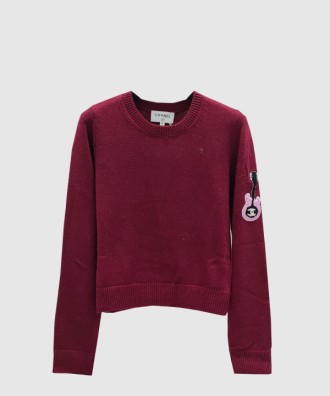 프린트 니트 톱