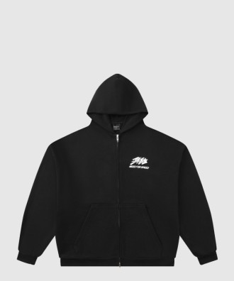 프린트 코튼 저지 집업 후디