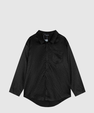 라인스톤 미니멀 라지 핏 셔츠