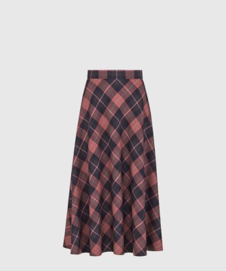 플레어 미디 스커트