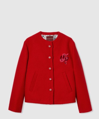 자수 울 부클레 재킷