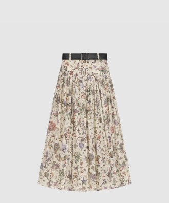 벨트 미디 스커트