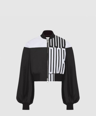 비숍 슬리브 크롭 봄버 재킷