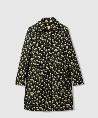 플로라 크레이프 싱글 브레스트 코트