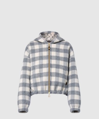 더블 페이스 체크 집업 재킷