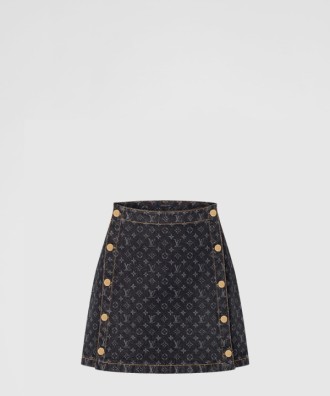 모노그램 데님 미니 스커트