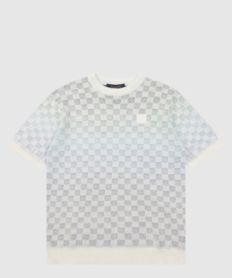 그라데이션 자카드 니트 반팔