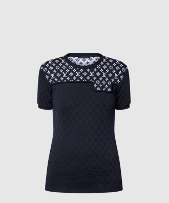 모노그램 자카드 니트 톱