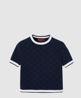 GG 파인 코튼 자카드 탑