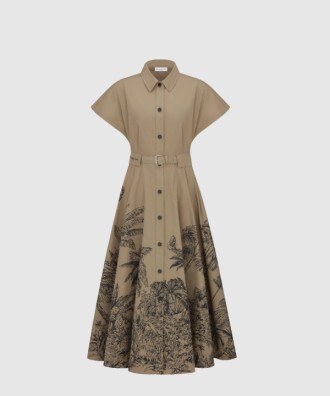 Dioriviera 벨트 미디 셔츠 드레스