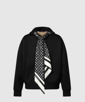 모노그램 스카프 집업 후디