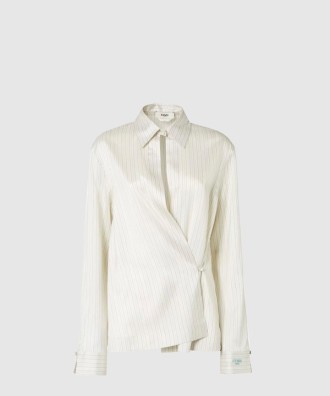 줄무늬 실크 셔츠