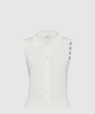 코튼 4-바 크롭 셔츠