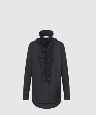 블라우스 탈착식 루싱 칼라