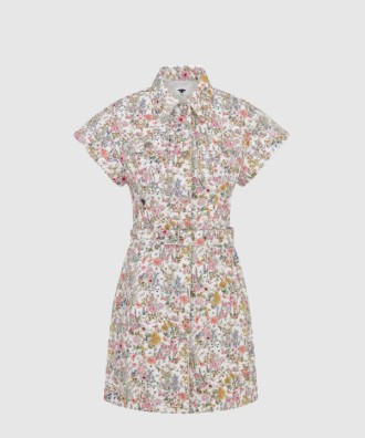 벨트 쇼트 셔츠 드레스