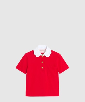 자수 코튼 폴로 셔츠