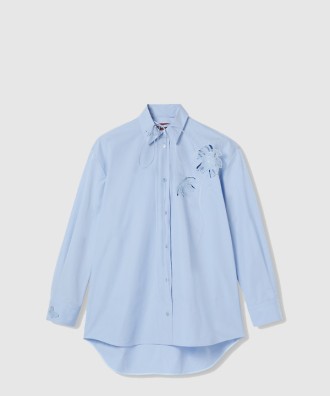 자수 코튼 포플린 셔츠