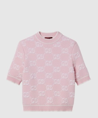 GG 울 부클레 자카드 탑