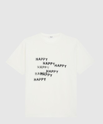 Happy Happy 루즈 코튼 저지 티셔츠