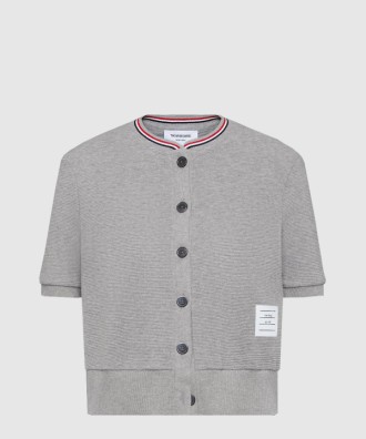 코튼 와플 숏 슬리브 카디건