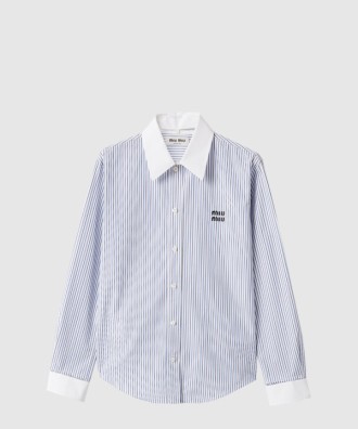 스트라이프 포플린 셔츠