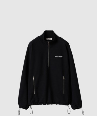 코튼 플리스 지퍼 스웨트셔츠