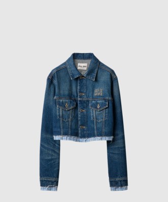 워싱 데님 블루종 재킷
