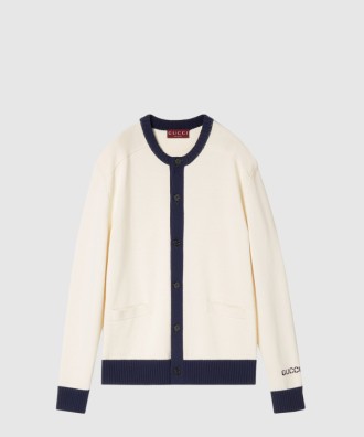 인타르시아가 있는 코튼 카디건