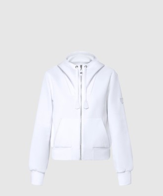 가죽 액센트 후드티