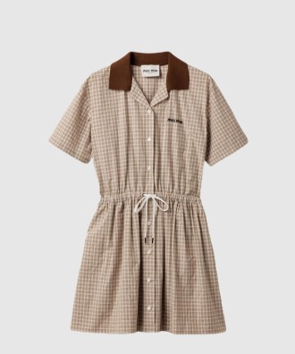 체크 미니드레스